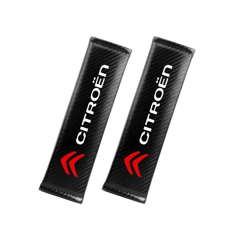 for Citroen C4 C3 C5 C1 C2 Berlingo C-Elysee C4-Picasso C4-Aircross Carbon fiber Car Seat belt Cover Protective Pad Accessories