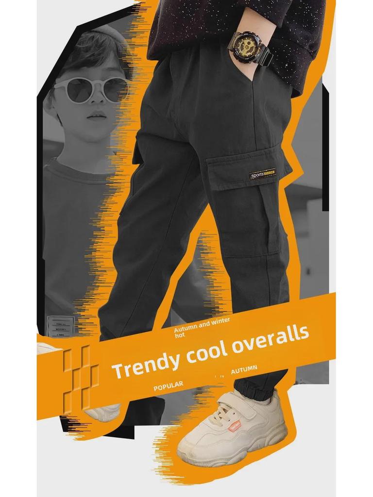 Pantalones de Peto de Moda para Niños Primavera/Otoño 2024 – Pantalones Casuales Elegantes y a la Moda para Niños Grandes