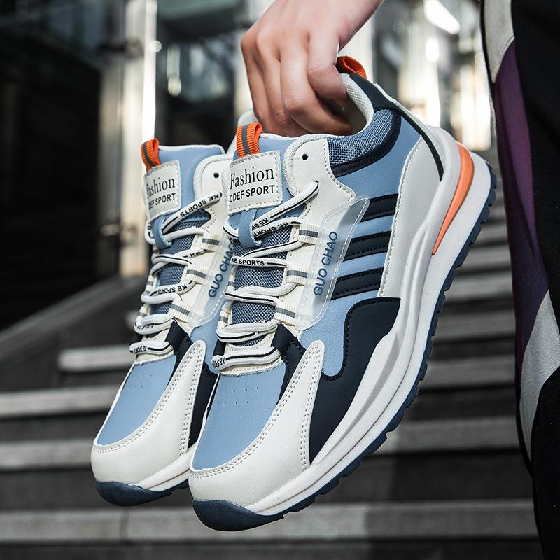 

Чоловіче взуття осінь та зима нове 2025 кросівки тата чоловічі повсякденні трендові шкіряні спортивні туфлі Forrest Gump легкі кросівки для бігу 45 бежевий