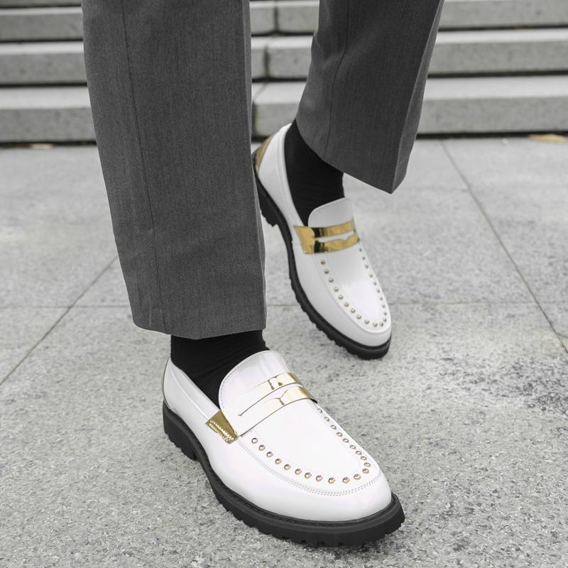 Leather Shoes Man Casual Loafers Luxury Design Slip On Male Dress Shoes Leisure Style Big Size Good Wear-resistant Sole