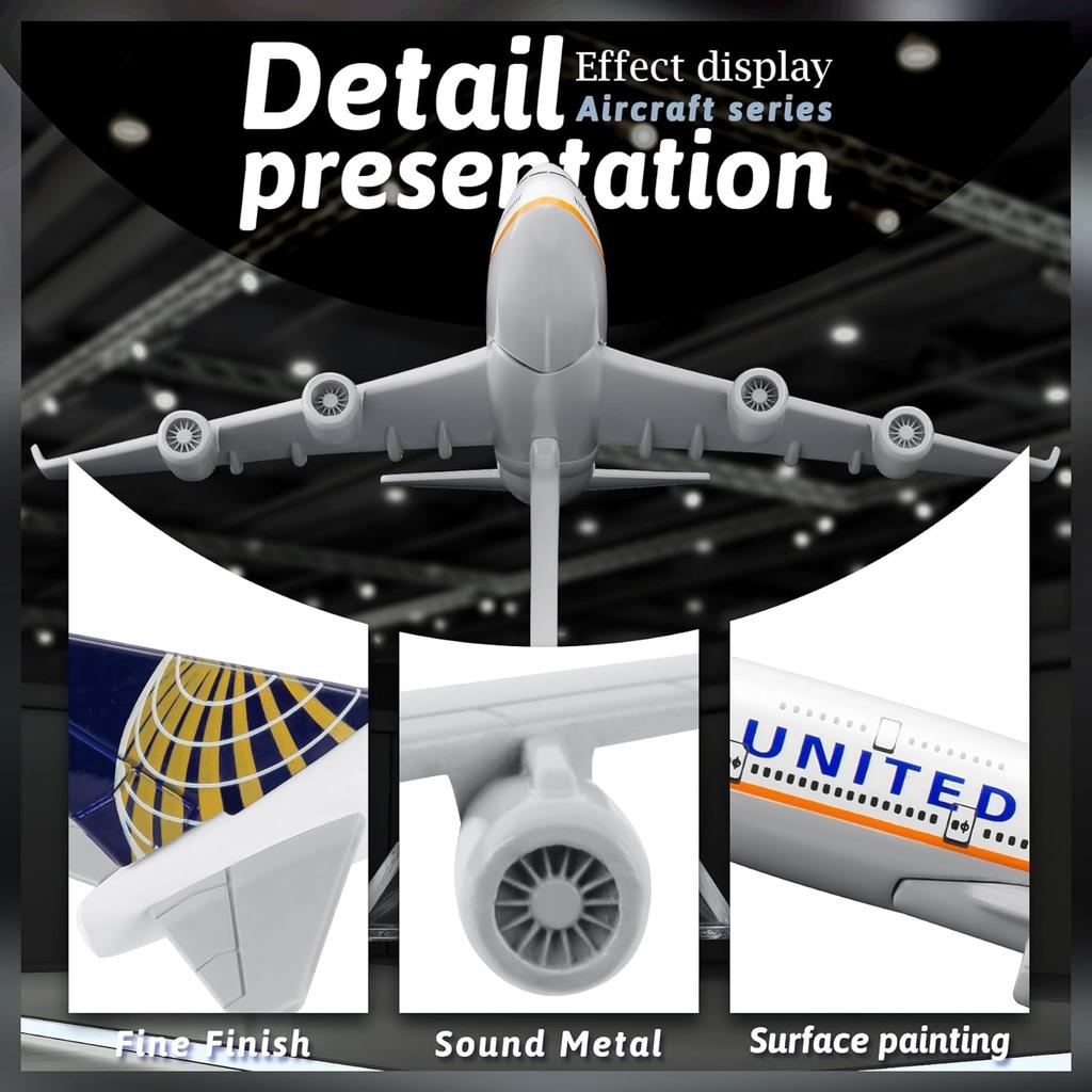 16CM B747 United Flugzeugmodell Airliner Legierung Druckguss Flugzeugmodell Heimdekoration Statische Sammlung und Ausstellung