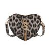 New women's bag 2025 textured love bag Internet celebrity street shooting bag wedding dinner bag love leopard print bag