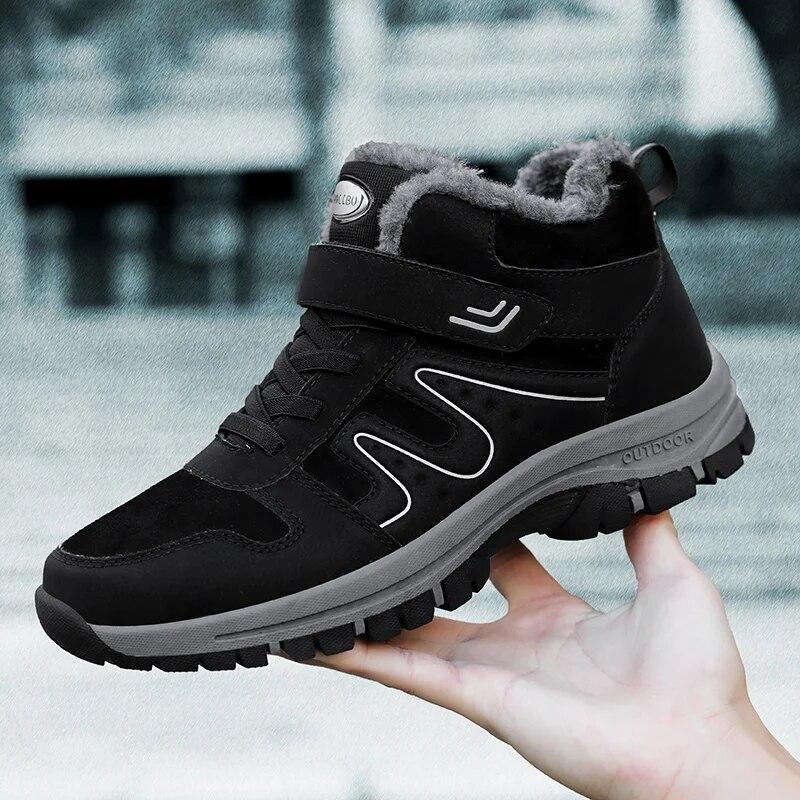 Warm Men Winter Boots Outdoor Plush Warm Ankle Boots Lightweight Couple Walking Shoes Women Waterproof Snow Boots Winter Cotton Shoes