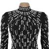 European & American Fashion Women's Long-Sleeve Beaded Bodycon Dress