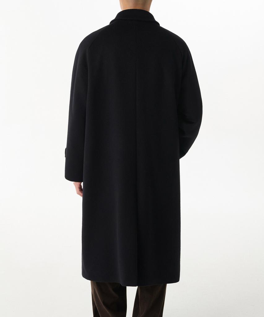 Musinsa Standard Cashmere Blend Oversized Minimal Balmacaan Coat [Black]