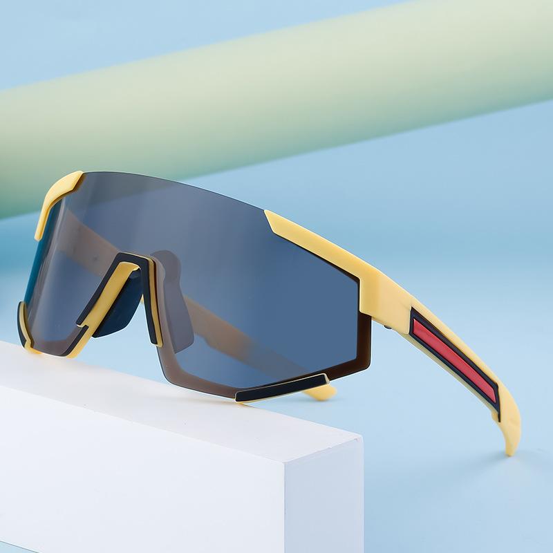 Fashion One-Piece Large-Frame Sunglasses, Men'S And Women'S Outdoor Cycling Sports Goggles, Colorful One-Piece Sunglasses
