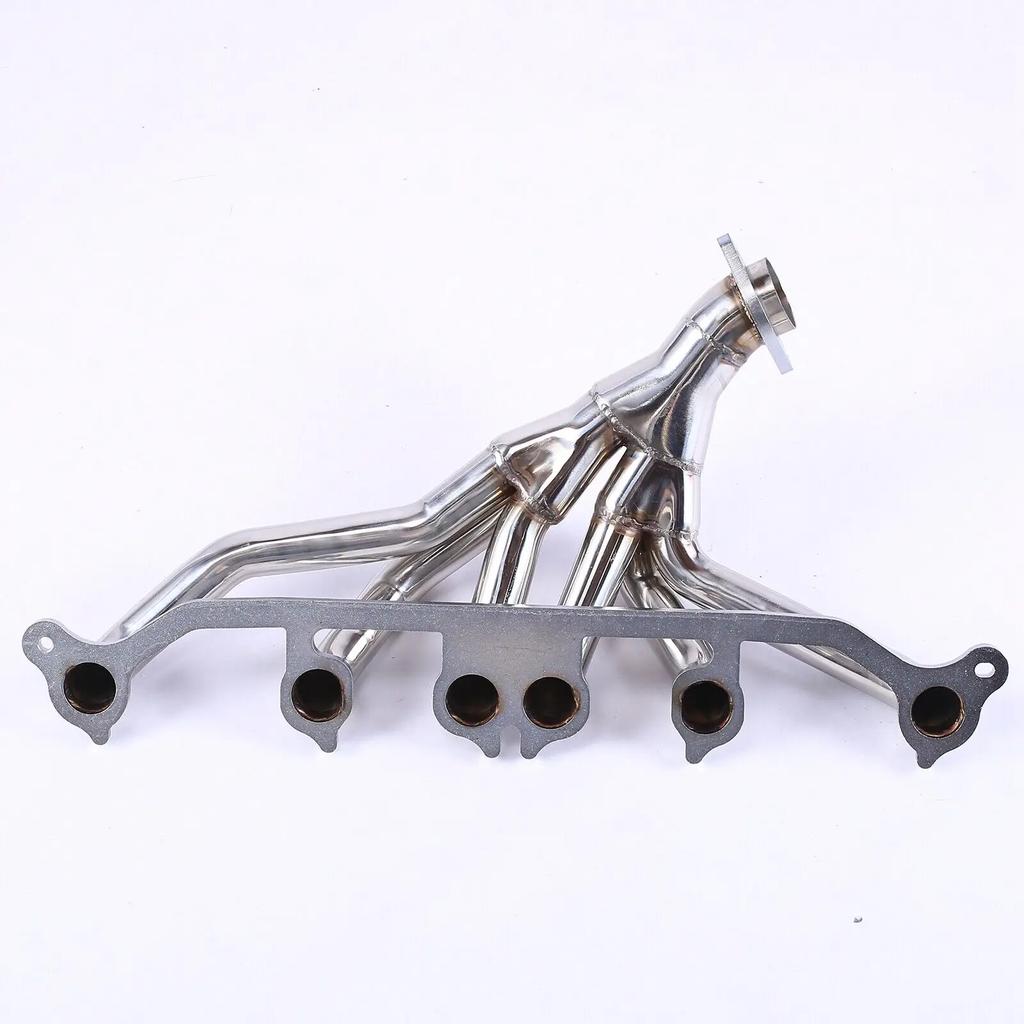 Edelstahl Krümmer Auspuff für 1991-1999 Jeep Wrangler YJ TJ Cherokee XJ Grand Cherokee ZJ 4.0L 6ZYL Silber