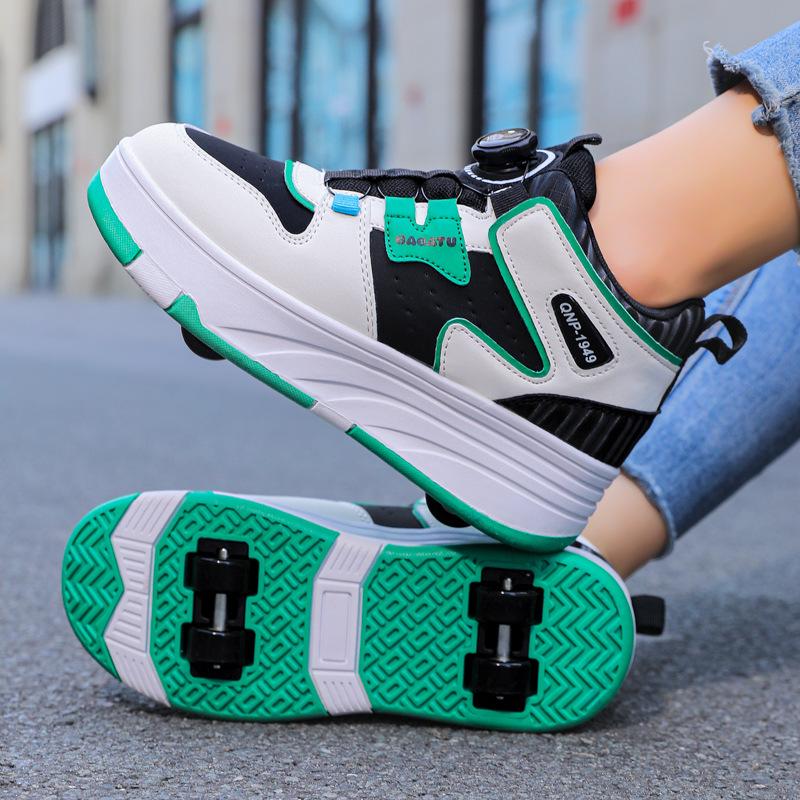 Kids  Hidden Wheel Roller Skate Shoes for Boys and Girls, Four-Wheel Sports Sneakers 41