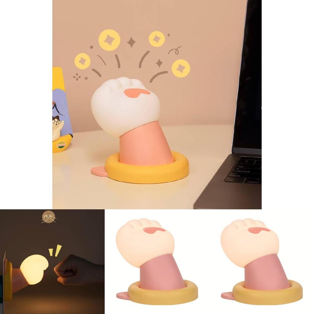 Adorable Cat Paw Night Light 3 Level Warm Glow Touch Lamp For Cozy Bedroom Decor