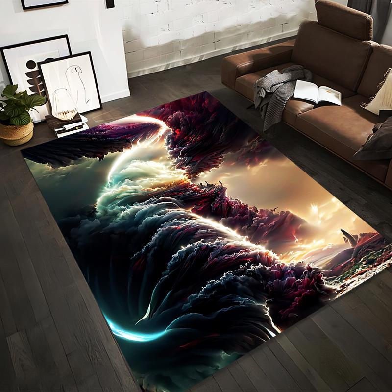 

Abstract Fantasy Landscape Carpet with Clouds and Vivid Colors Design Suitable for use as an anti-slip for living room bedroom sofas 40x60cm( 15x23in )