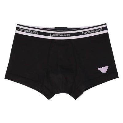 Calzoncillos tipo bóxer Emporio Armani SHINY LOGOBAND para Hombre con Cinturilla Brillante y Logo, Cierre Frontal, Talla S (Tamaño de la UE), 54045129, Negro