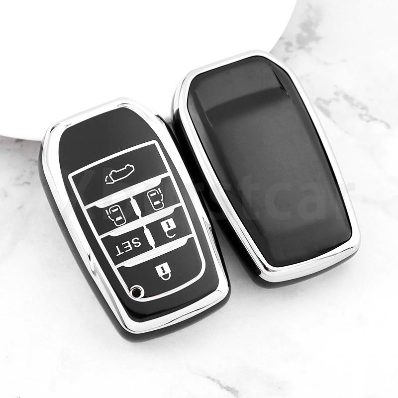 Silver Edge Tpu For Toyota Hilux Innova Camry Prado Crown Tlk 200 Yaris Land Cruiser 200 300 Fortuner Cross Car Key Case Cover
