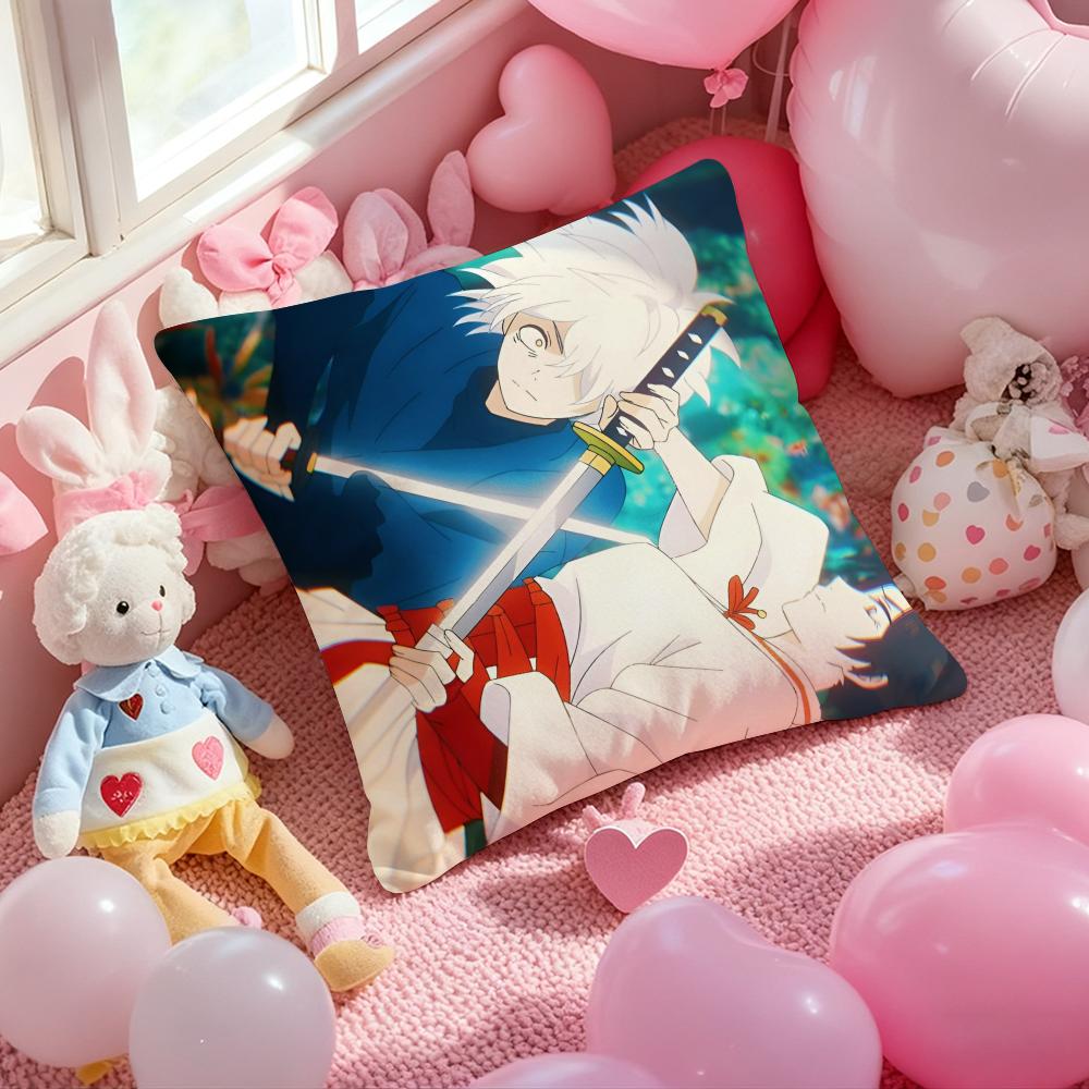 Hell's Paradise-Jigokuraku Anime Cushion Cover Pattern Printed Pillowcase for Living Room Sofa Cushion Cover & Bedroom Decor