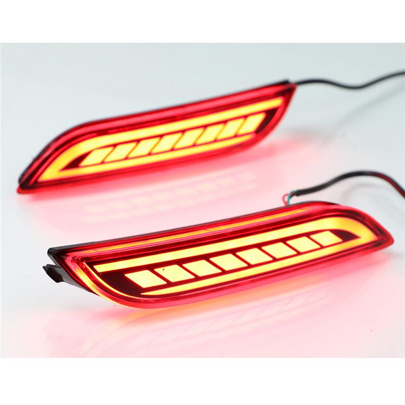 2 szt. Tylne światło zderzaka samochodu światło hamowania czerwone światło LED Stop ostrzegawcze lampa odblaskowa dla Toyota Camry 2018 2019 z 2 rodzajami funkcji