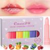 6Color Waterproof Fruit Color Tinted Shine Changing Moisturizing Nourishing Glow Play Lip Balm Lipstick Colour Care