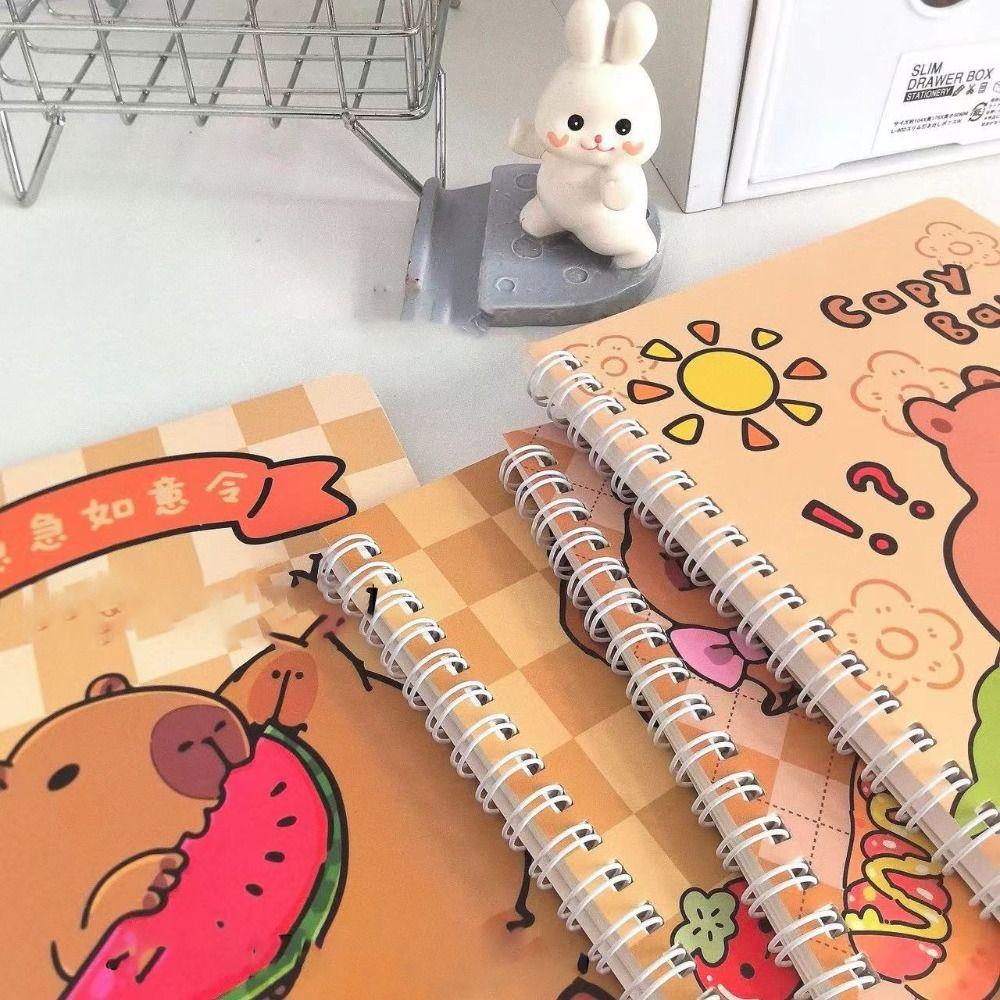 4PCS Anime Capybara Notebook Thickened School Supplies Creative Diary Notebook