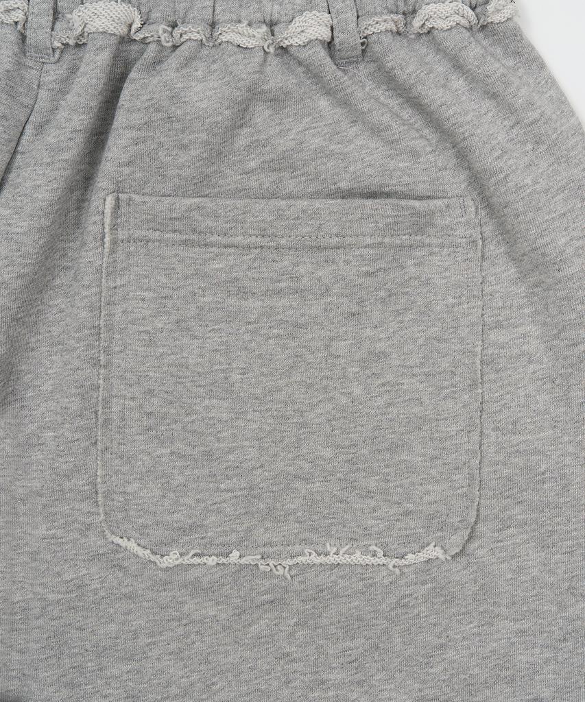 TOFFEE Cutoff Wide Sweatpants (Melange Grey)