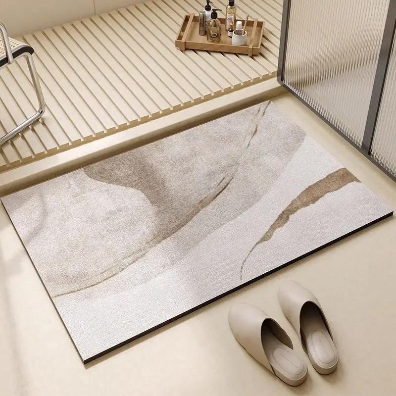 Absorbent Diatom Mud Floor Mat Non-Slip Bath Rug Quick Drying Toilet Doormat Soft Bathroom Carpet for Shower