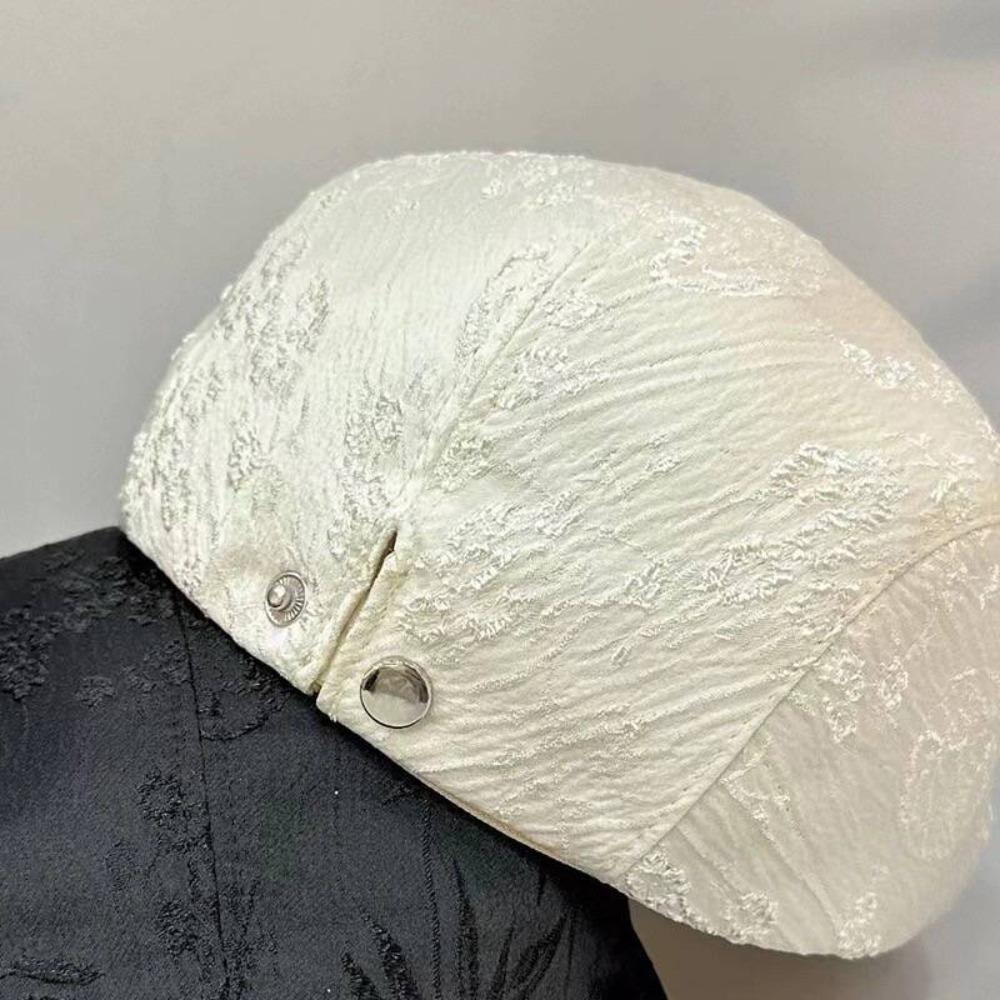 Cotton Jacquard Embroidered Berets Polyester Women Artist Hat Vintage Chinese Forward Hat Spring