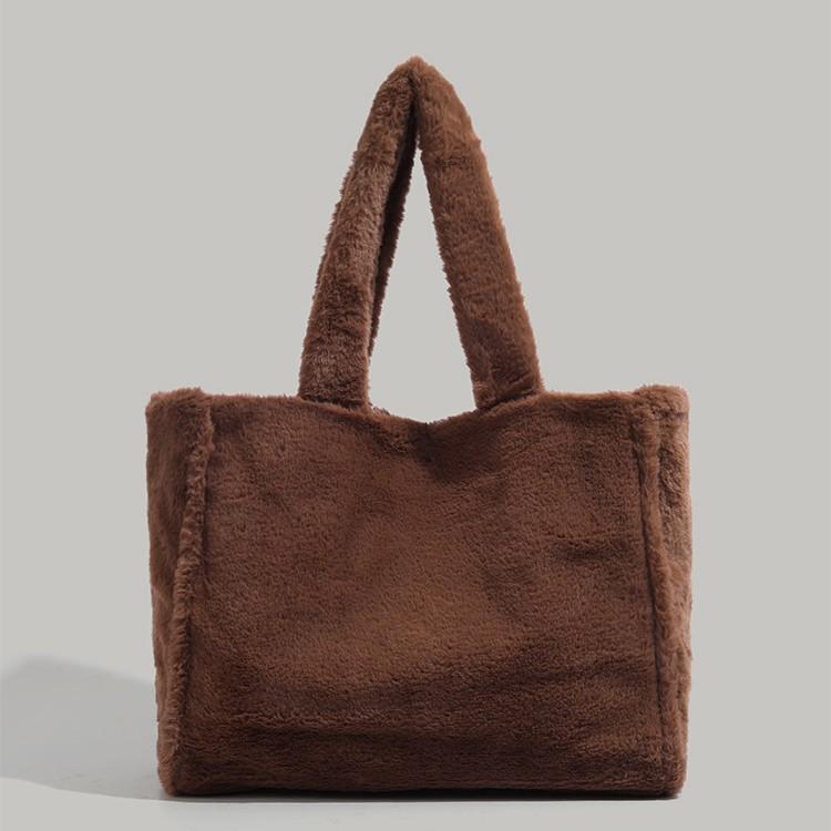 Autumn Winter Cute Furry Handheld Tote Bag 2024 New Trendy Fashion Versatile Shoulder Bag Large Capacity Plush Bag