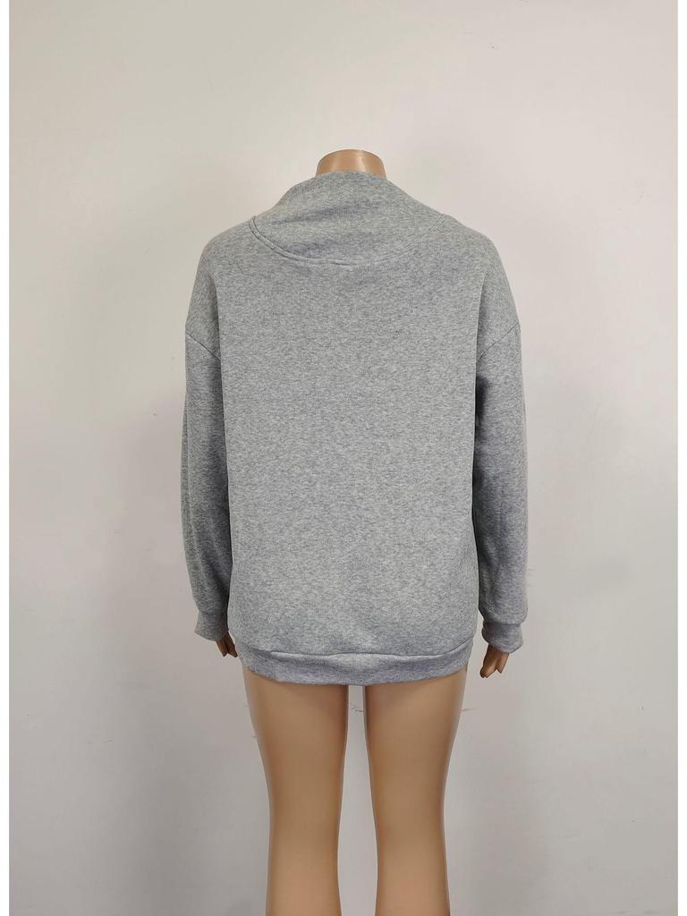 2023 Herbst/Winter Damen Lockerer Rollkragen Einfarbig Langarm Pullover Sweatshirt