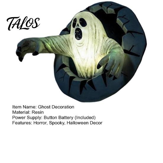 Resin Ghost Spooky Decor Break Out The Wall Halloween Decoration, Light Up Desk Accessories Horror Statue for Haunted House, Holiday Home Decorative