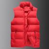 Winter Warm Thick Teen Solid Stand Collar Black Casual Zip Straight Hem Padded Vest