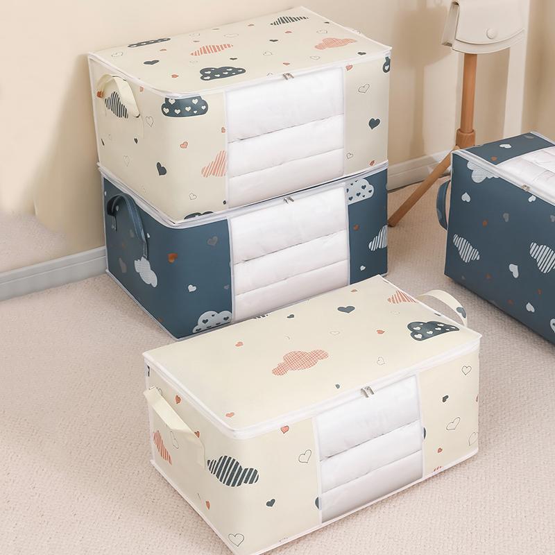 Large Capacity Clothes Quilt Organizer Storage Bag Dustproof Waterproof Wardrobe Closet Clothing Organizer Boxes Mobile Luggage