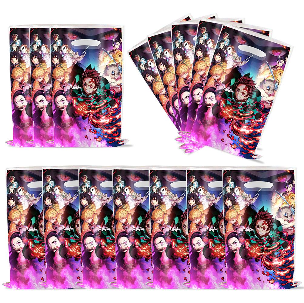 Demon Slayer Gift Bag Birthday Decor Kamado Nezuko Handle Candy Gift Bag Packaging Bag Baby Shower Kid Boys Gifts Party Supplies