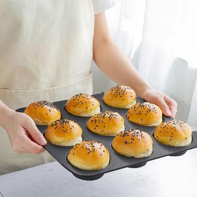 Carbon Steel Hamburger Bread Mold Non-Stick Baking Pan Baking Tool Hamburger Bun Pan  Bakery