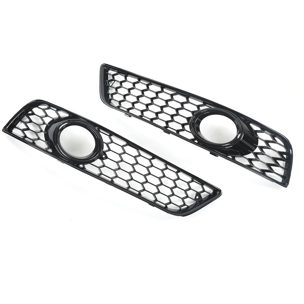 Pair Front Fog Light Grille Cover Gloss Black 8P0807682D Left Right Replacement for A3 8P 2009‑2013