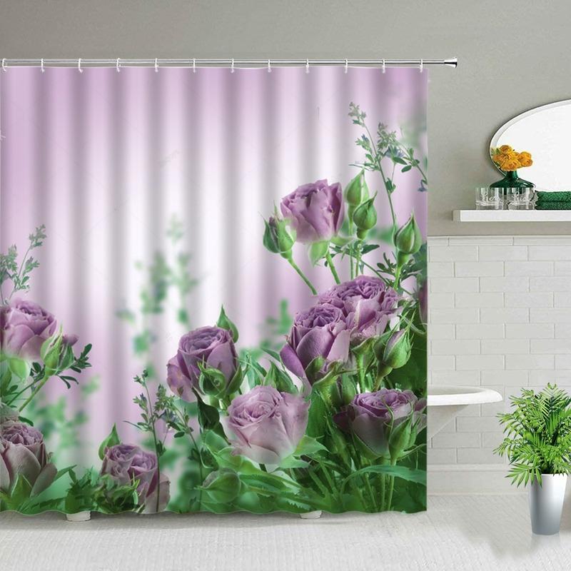 Flower Butterfly Pattern Shower Curtain Waterproof Bathroom Shower Curtains Elephant Bathroom Decor 3d Print Bath Curtain