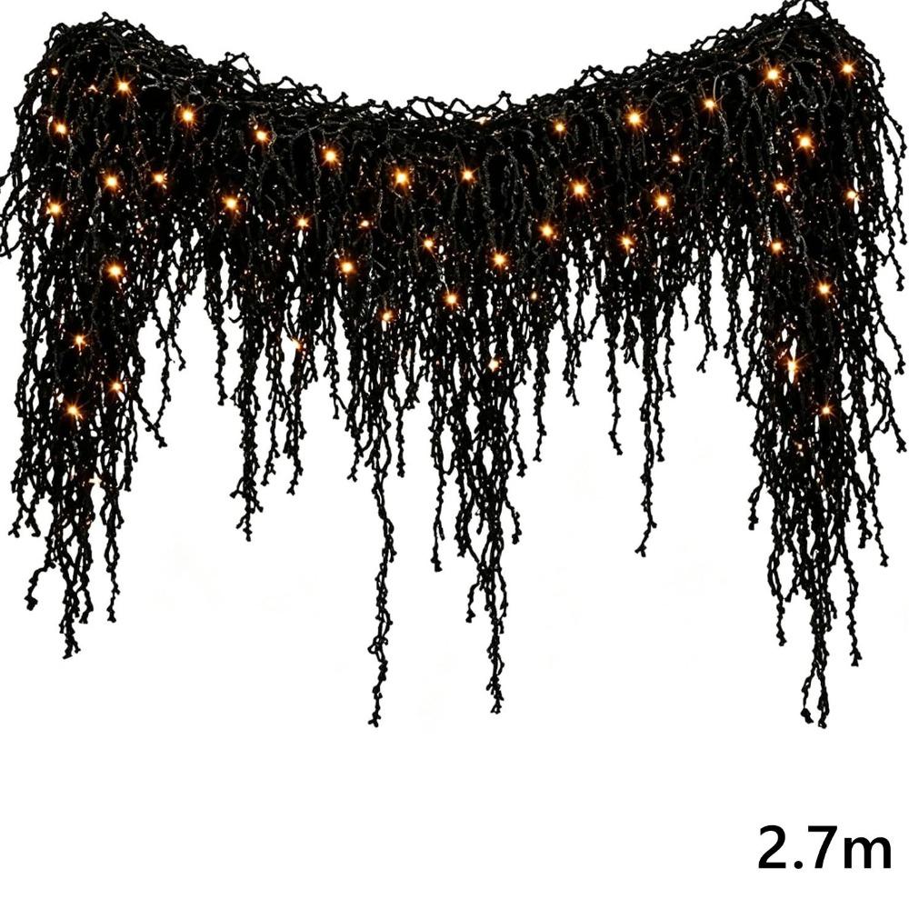Warm White LEDs Gothic Vine Garland with LED Lights Artificial Autumn Hanging Display Mantel Decor