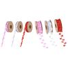 Set Of 3 Colorful Silk Ribbons for Gift Wrapping Love Heart Embossing Polyester Ribbon Wedding Party Decoration