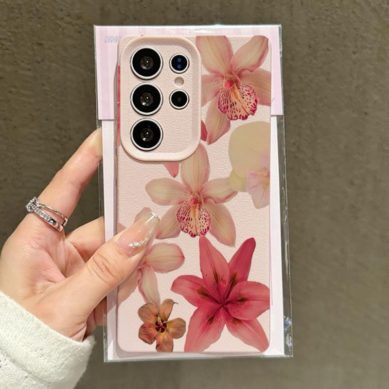 For Samsung Galaxy S25 S24 S23 S22 S21 FE Plus Ultra Watercolor Hibiscus Flower Phone Case for A55 A35 A15 A16 A56 A53 A54 Cover