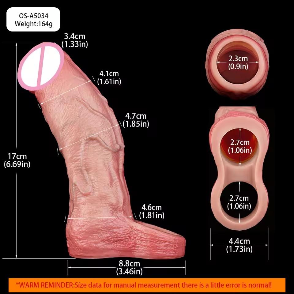 Gerçekçi Penis Kılıfı Boyut S M L XL Silikon Açık Uçlu Sik Kılıfı Yüzük Gerçekçi Oyuk Dildo Seks Oyuncağı Sik Büyütme