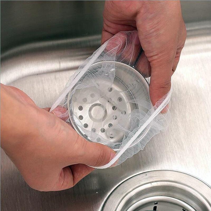 30pcs/set Sink Drain Hole Trash Strainer Mesh Disposable Garbage Bag Bathroom Kitchen Waste Bin Filter