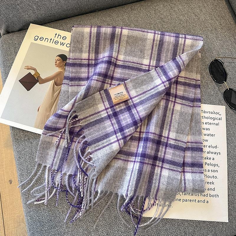 100% Wool Winter Scarf for Women Long Warm Cashmere Scarves Hijab Solid Lady Shawl Wrap Female Pashmina Bandana Head Scarves
