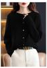 Women's Plus Size Wool Cashmere Cardigan - Cozy Autumn/Winter Knitwear Sweater