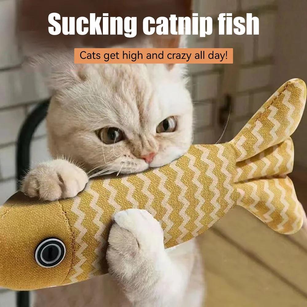 

1pc Pet Toys Cat Chew Toys Linen Fish Pillow Chew Training Toy Simulation Fish Puppet Pet Supplies cat toys pet toys красный