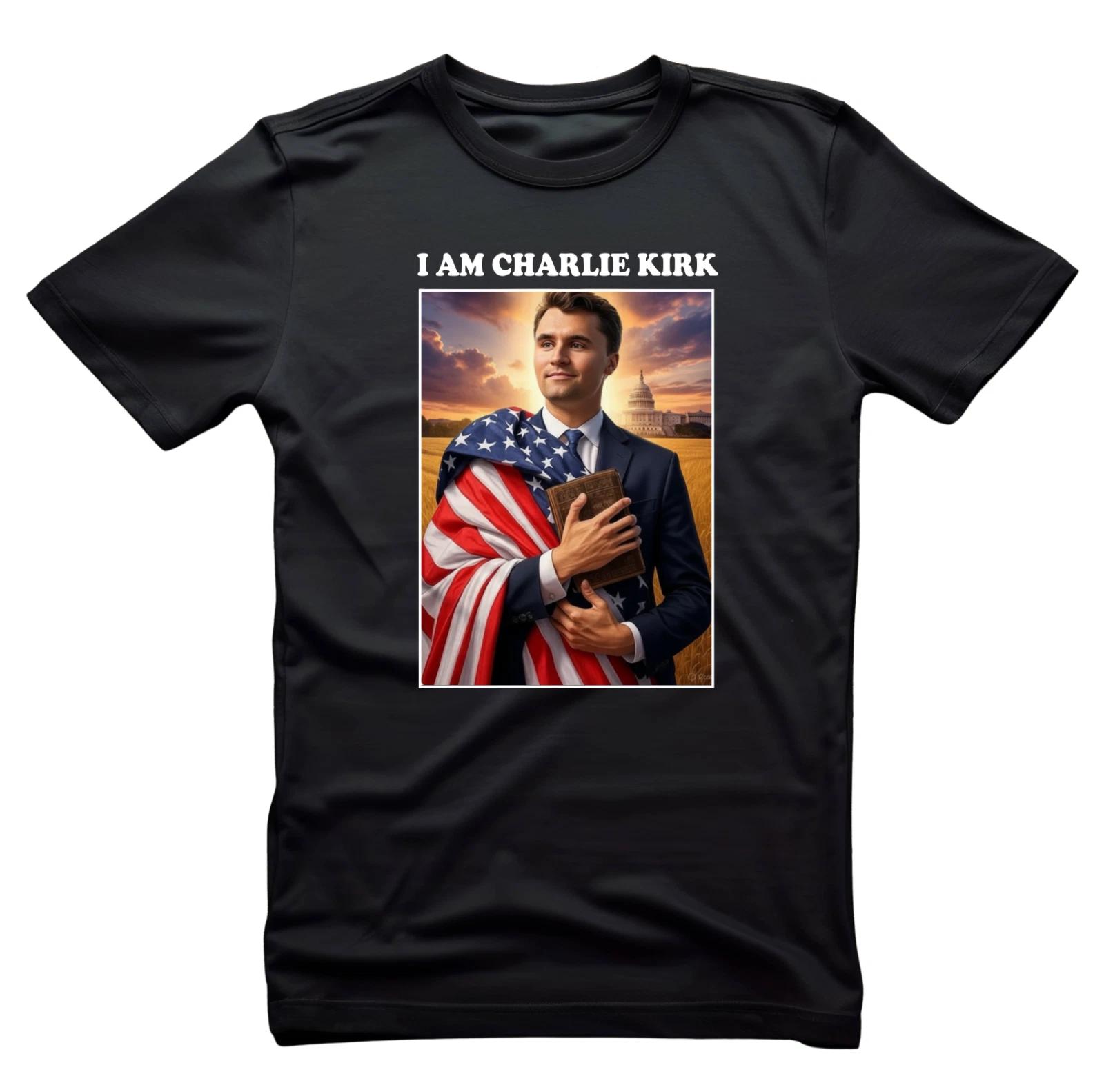 Freedom Charlie Kirk White Unisex White and Black S