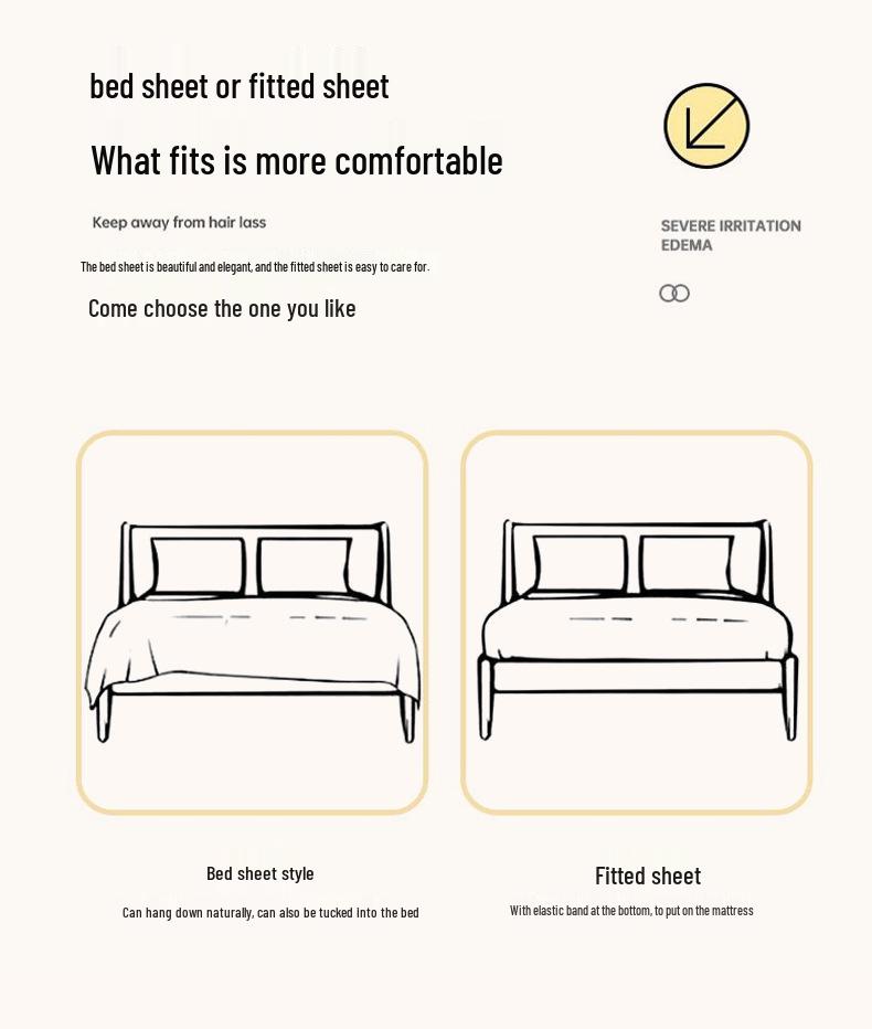 A-Class Mother & Baby 4-Piece Super Soft Puff Cotton Bedding Set: Duvet Cover & Fitted Sheet for Dorms