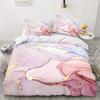 Pink Gradient Duvet Cover Set Soft & Comfortable Pink Gradient Marble Pattern Duvet Cover Set | Washable Polyester Duvet Cover