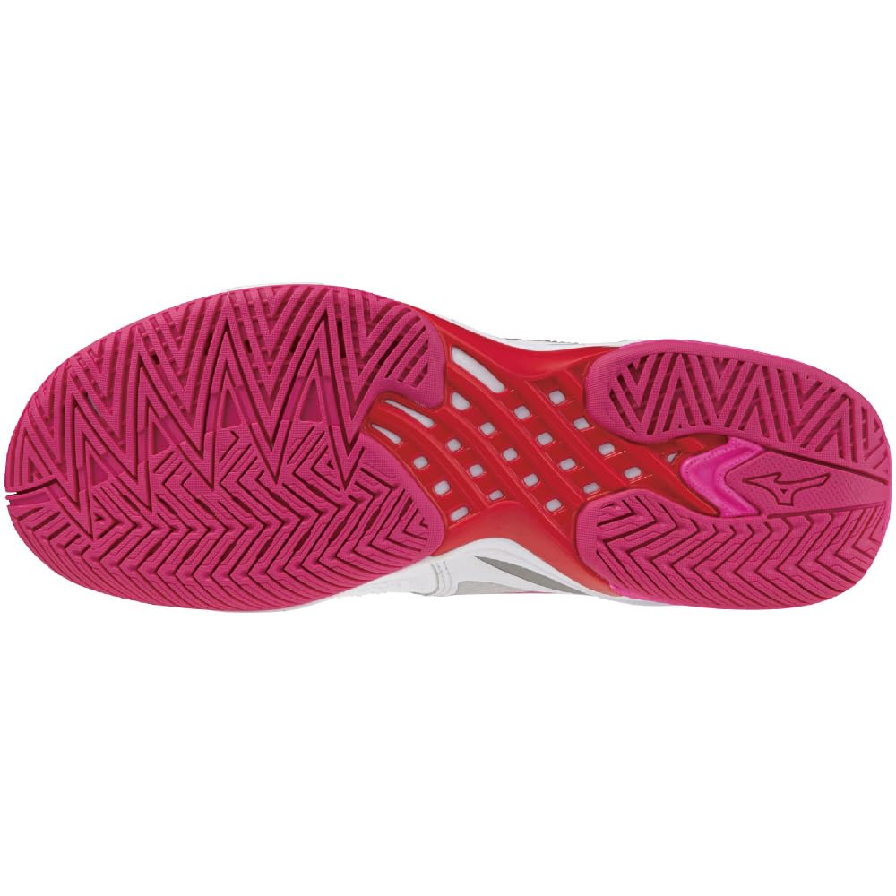 Tennis Shoes Wave Exceed Tour 6 AC All Court Club Activities Lightweight Game Court Soft White X Pink X Red Cm E [Mizuno] 24.5