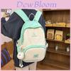 Fashionable Color Blocked Letter Pattern Student Backpack With Plush Pendant For Travel