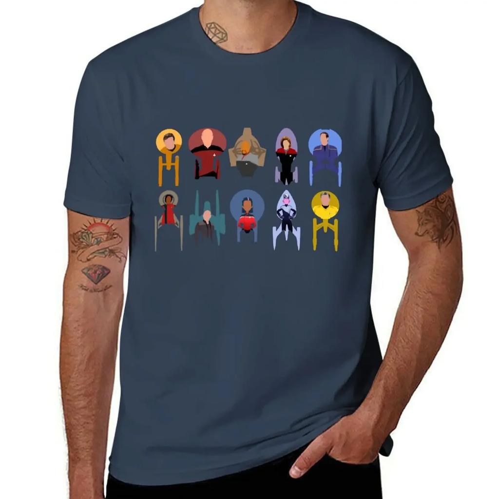 Trek Ships  Captains TShirt Hippie Clothes Summer Top Oversized Anime Figures Mens Tall T Shirts