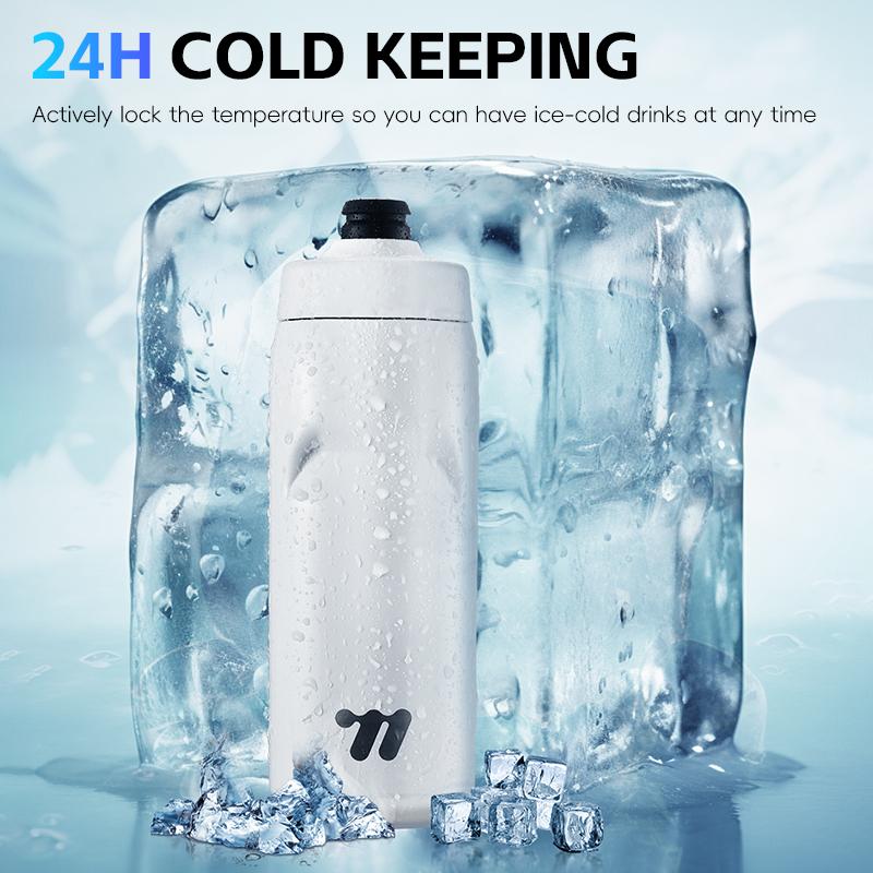 WEST BIKING Stainless Steel Bicycle Water Bottle 24H Cold/Hot Keeping 550ml Cycling Bottle Fitness Vacuum Cup Gym Sport Bottle 1