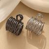 Cold Style Metal High Ponytail Fixed Hair Clip, Fashionable and Versatile Women's Hollow Ponytail Buckle Headband