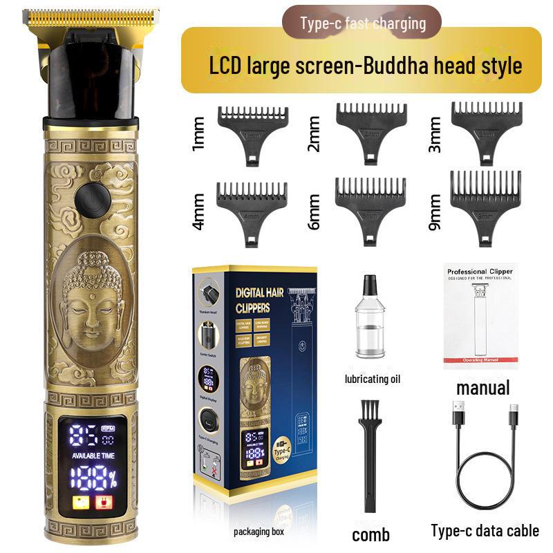 Electric Hair Clipper T9 for Shaving and Haircuts – Perfect for Oily Hair and Bald Heads.