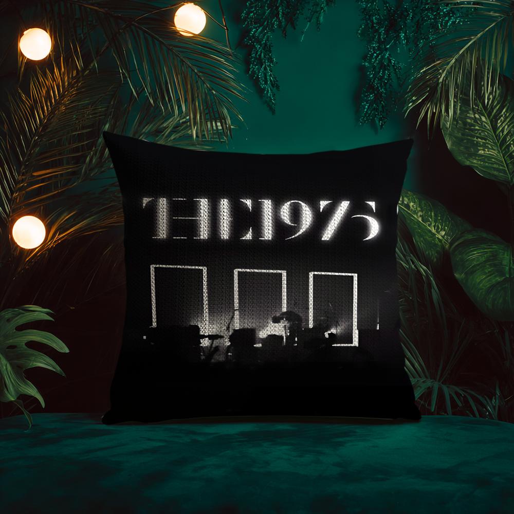 Band T-The 1975 Cushion Cover Natural Linen Pillow Case Double-Sided Print Decorative Sofa Pillowcase Home Decor Gift